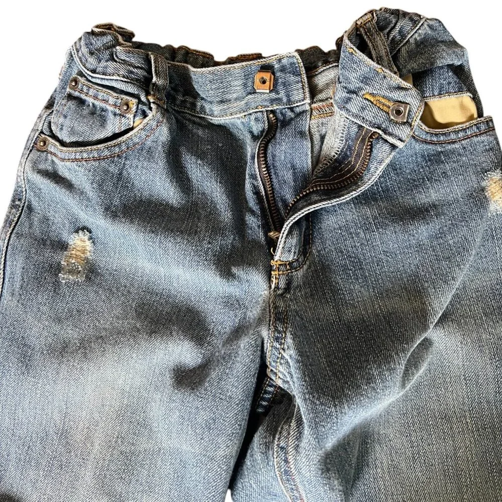 Gymboree Kids 100% Cotton Distressed Blue Denim Jeans, Size 10